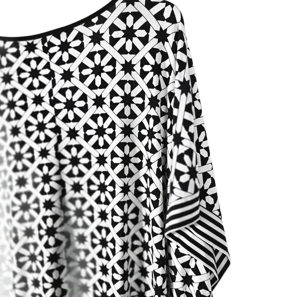 Roz & Ali Black and White Geometric Blouse - Picture 4 of 6